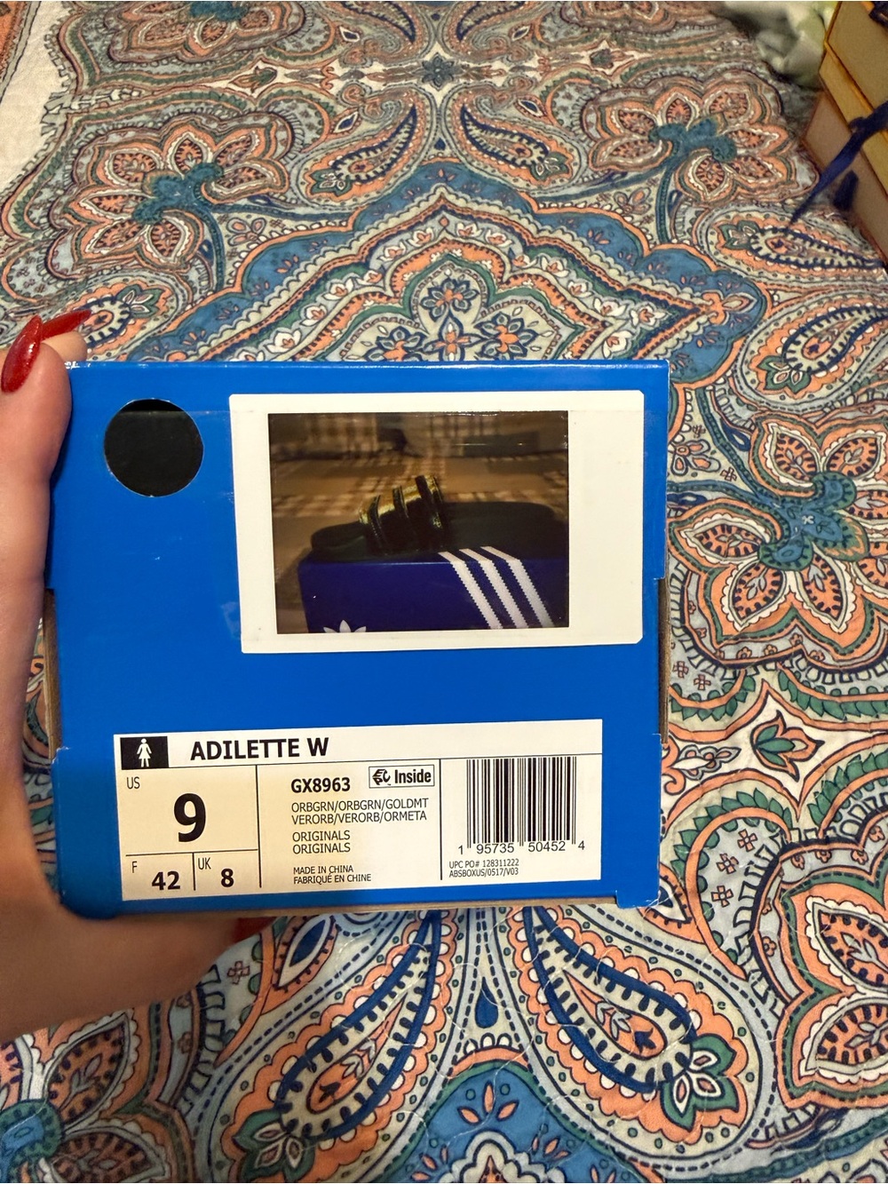 Adidas Green Adilette Slides - Picture 5 of 5